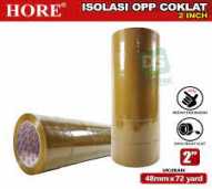 HORE ISOLASI COKLAT STRIP MERAH 48 MM