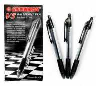 pulpen snowman V5 warna hitam