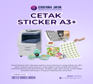 Cetak Sticker Vinyl A3+ Anti Air + Potong Cutting Custom Satuan
